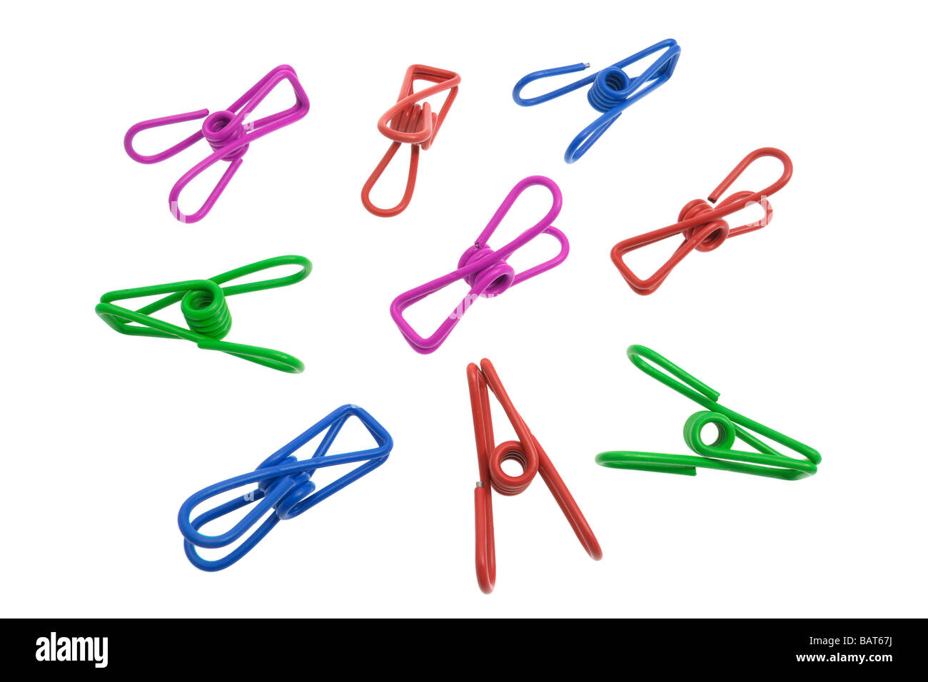 Metal Clothes Pegs Stock Photo Alamy