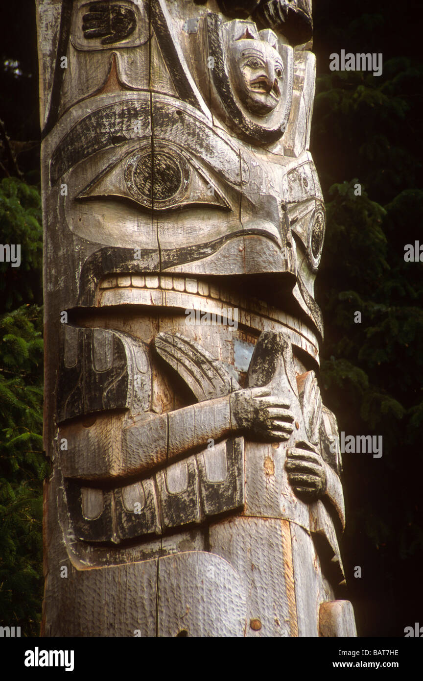 Totem pole indian native american Alaska history culture Stock Photo ...