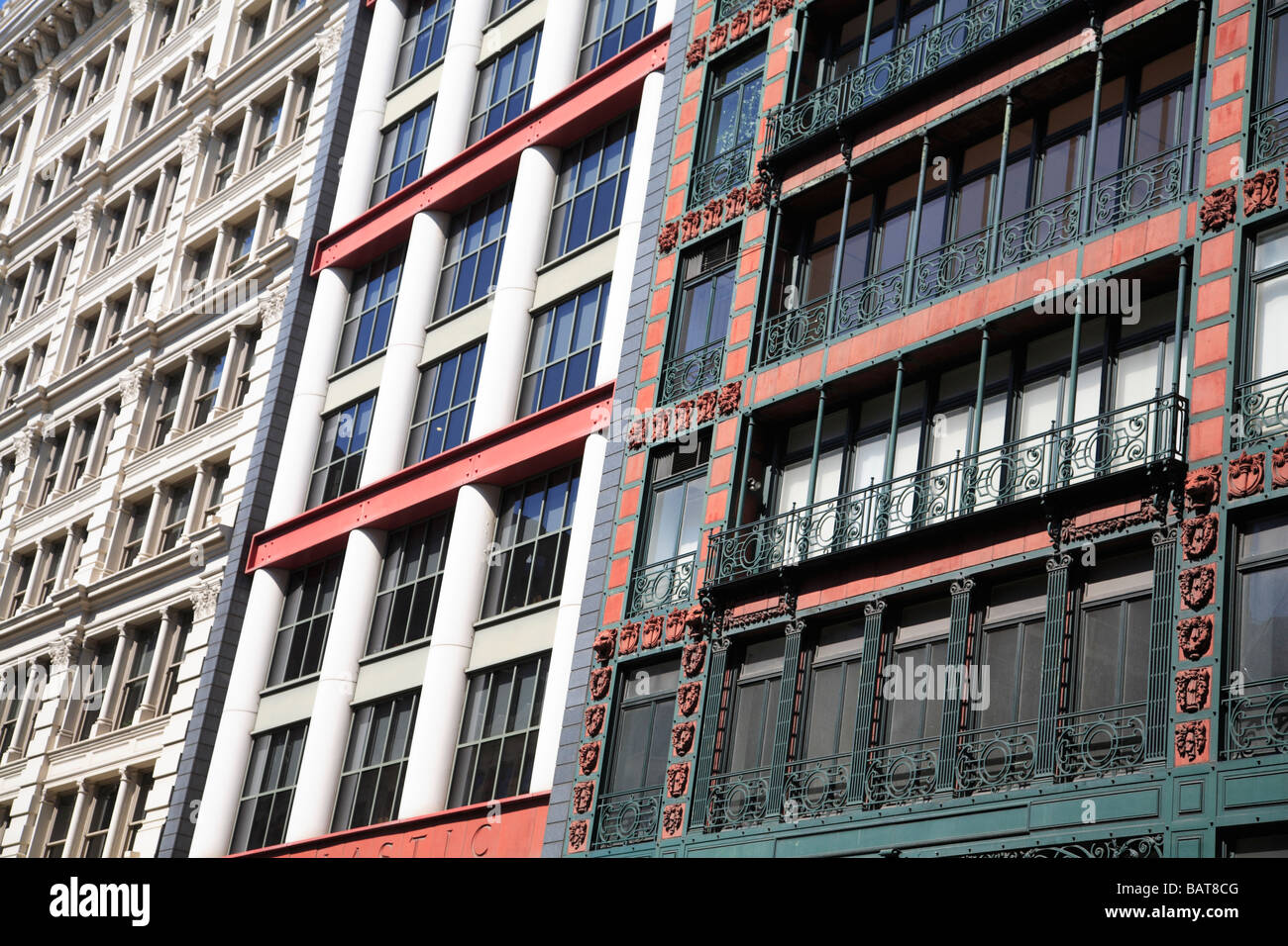 Cast iron facades of loft buildings Soho New York City Stock Photo