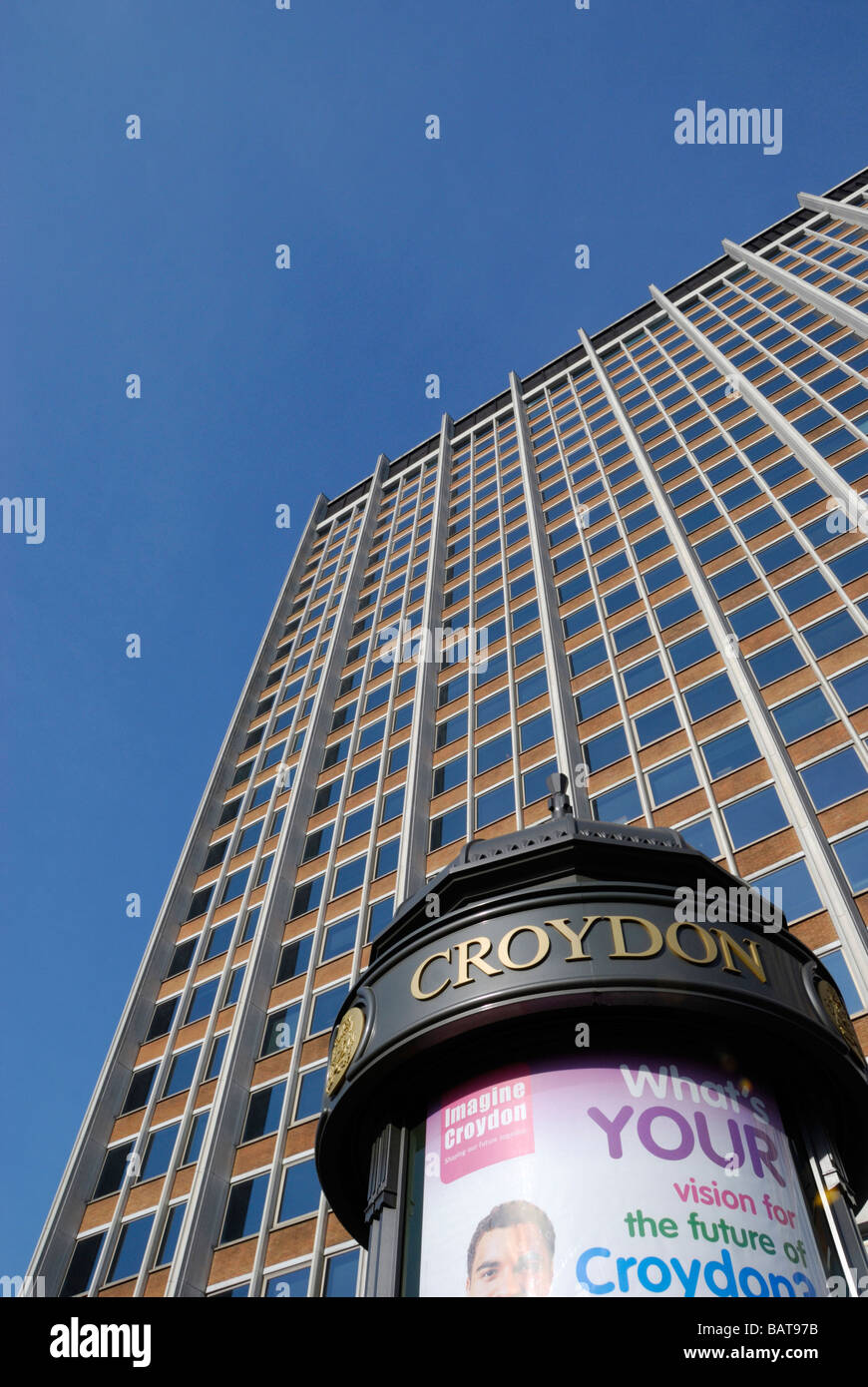 Croydon sign and Nestle building Croydon Surrey England Stock Photo Alamy
