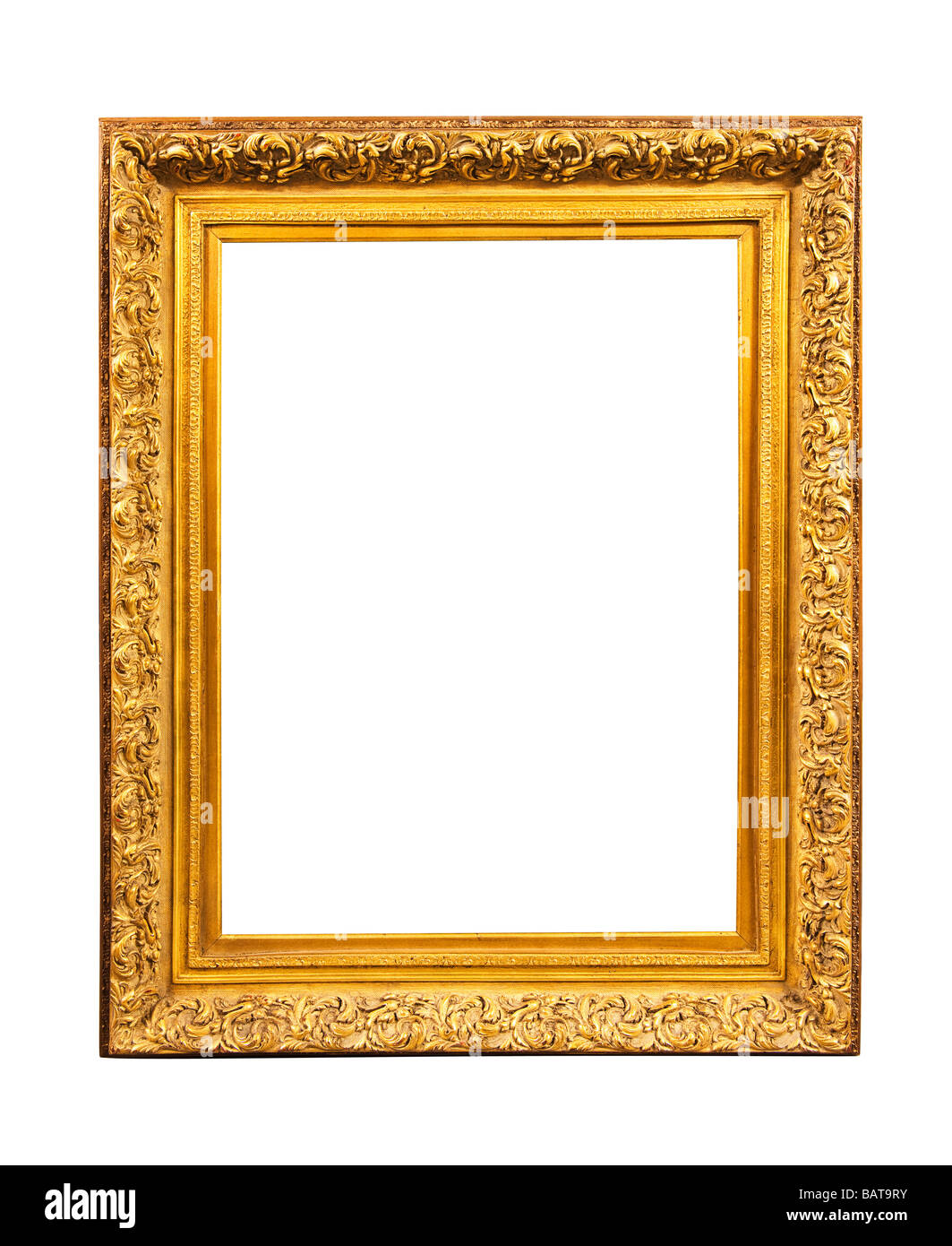 Ornate wooden picture frame Stock Photo