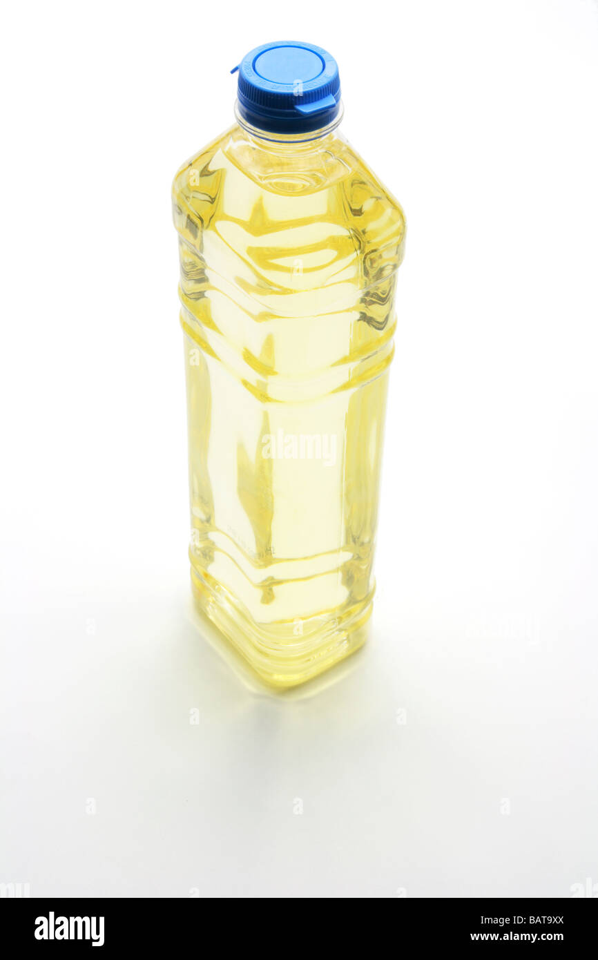 Bottle of Vegetable Oil Stock Photo