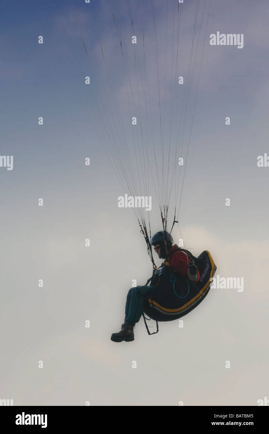 paraglider peak district Stock Photo