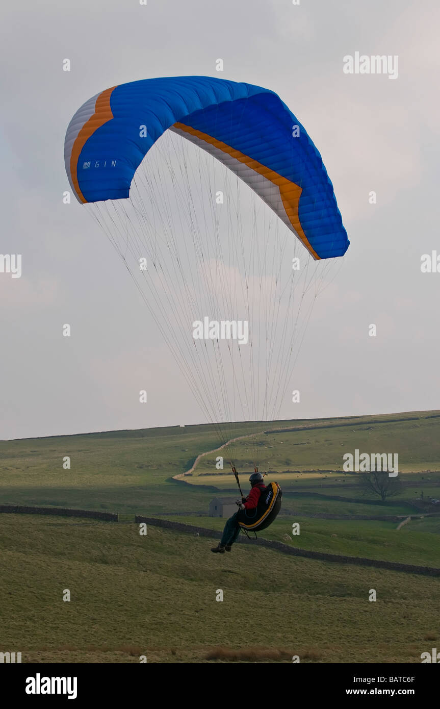 paraglider peak district Stock Photo