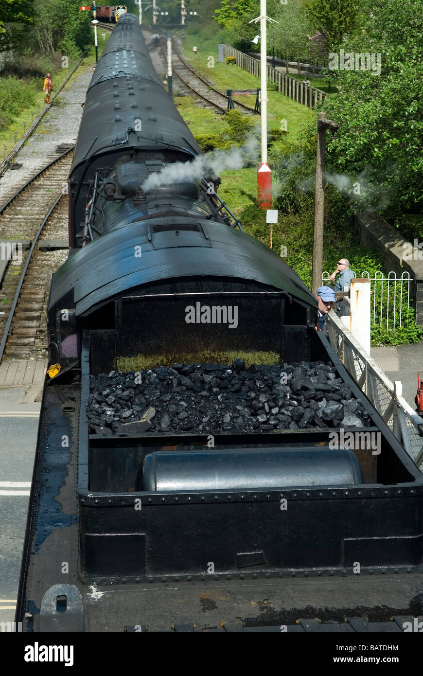 Steam engine train Ramsbottom UK Stock Photo