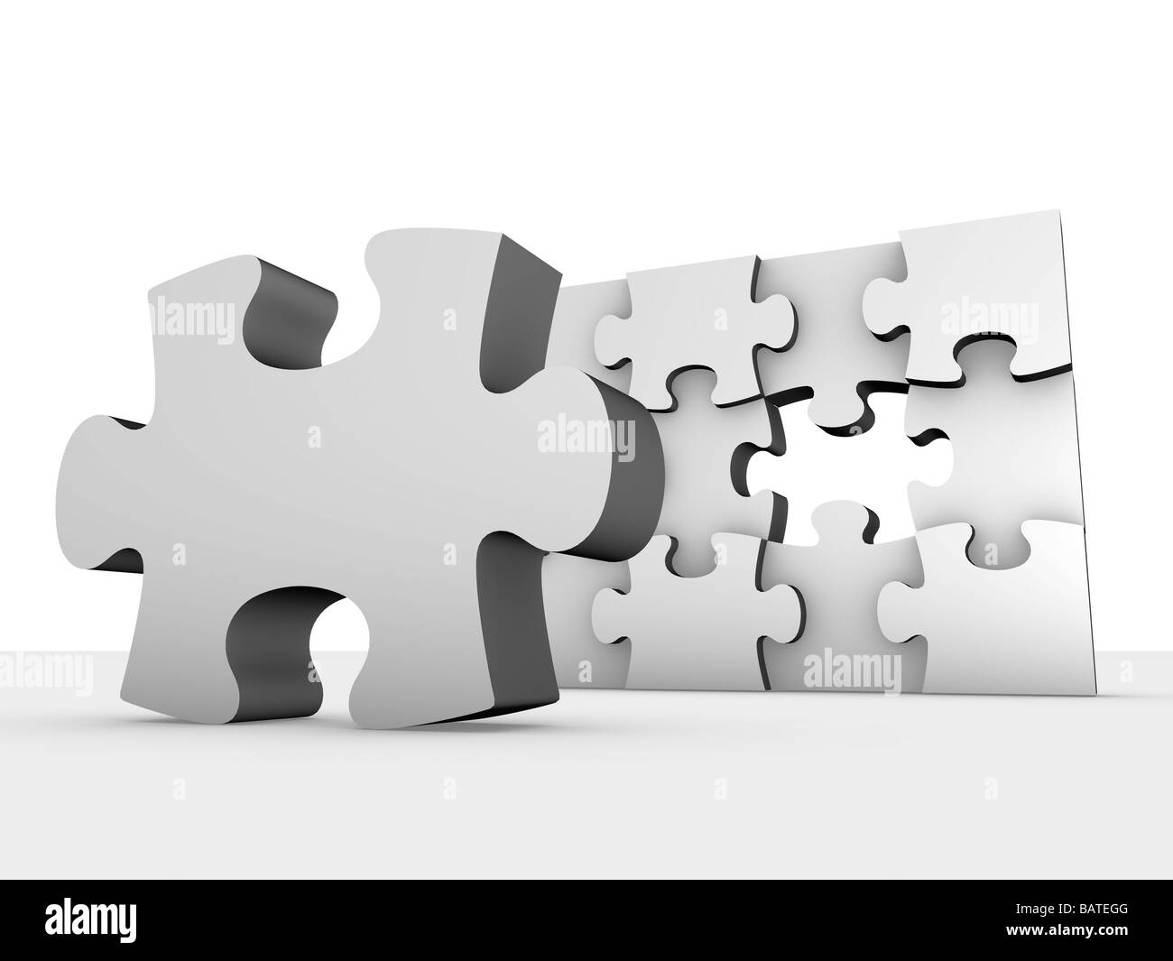 Jigsaw puzzle, computer artwork. Stock Photo