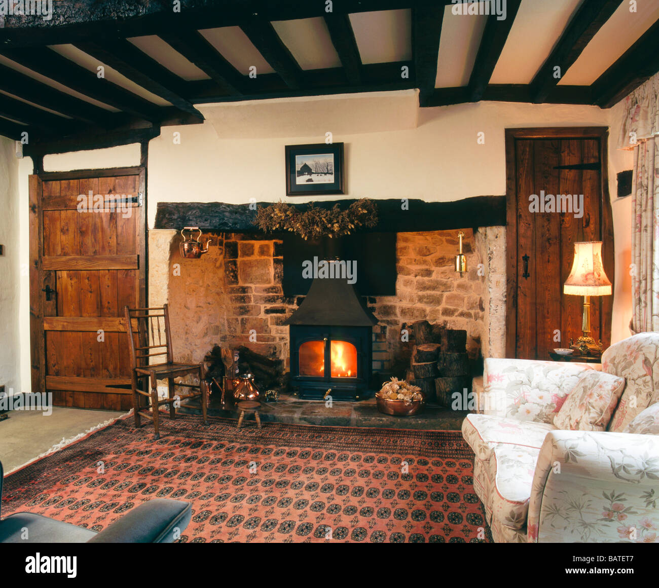 Traditional British Living Room Interior Design Stock Photo
