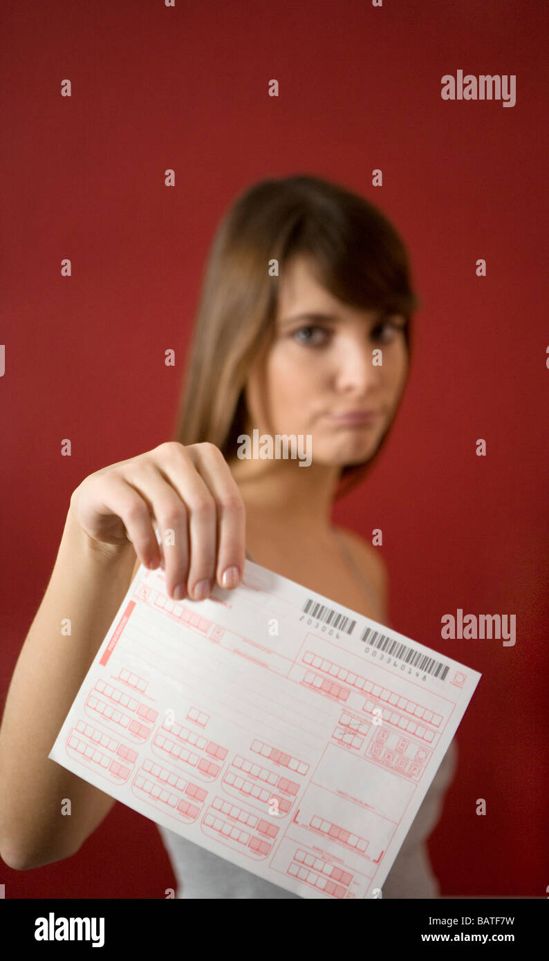 young woman with medical demanding Stock Photo