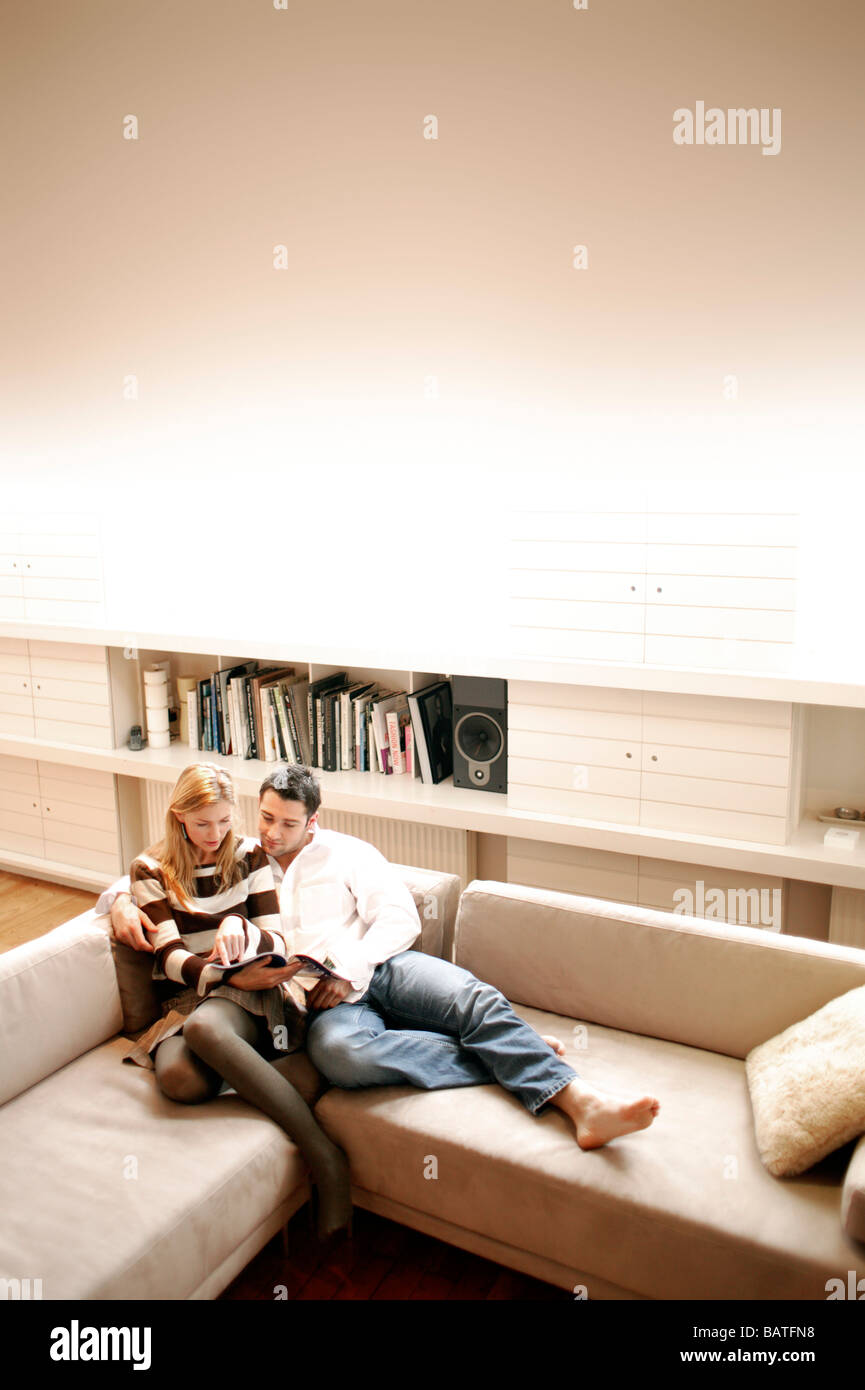 Couple reading. Stock Photo