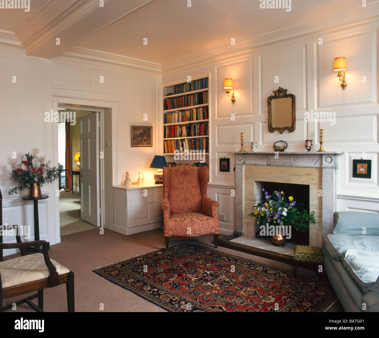 Traditional British Living Room Interior Design Stock Photo