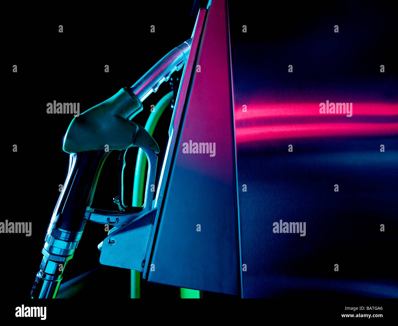 Petrol pump at night Stock Photo Alamy