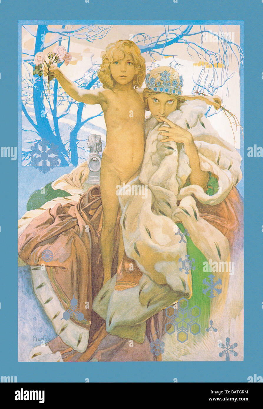 Snow Queen and Child Stock Photo
