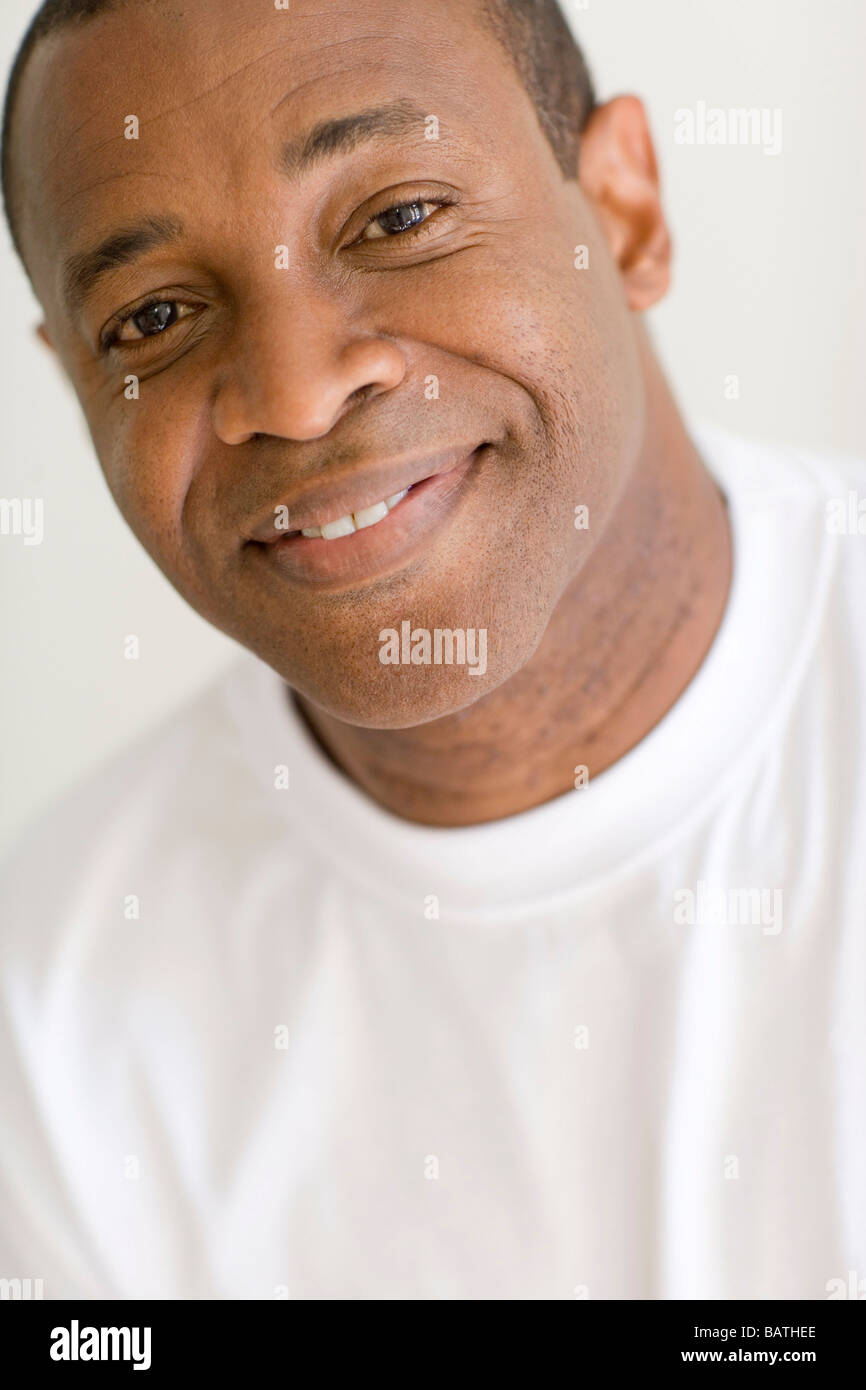 Happy black man 40s hi-res stock photography and images - Alamy