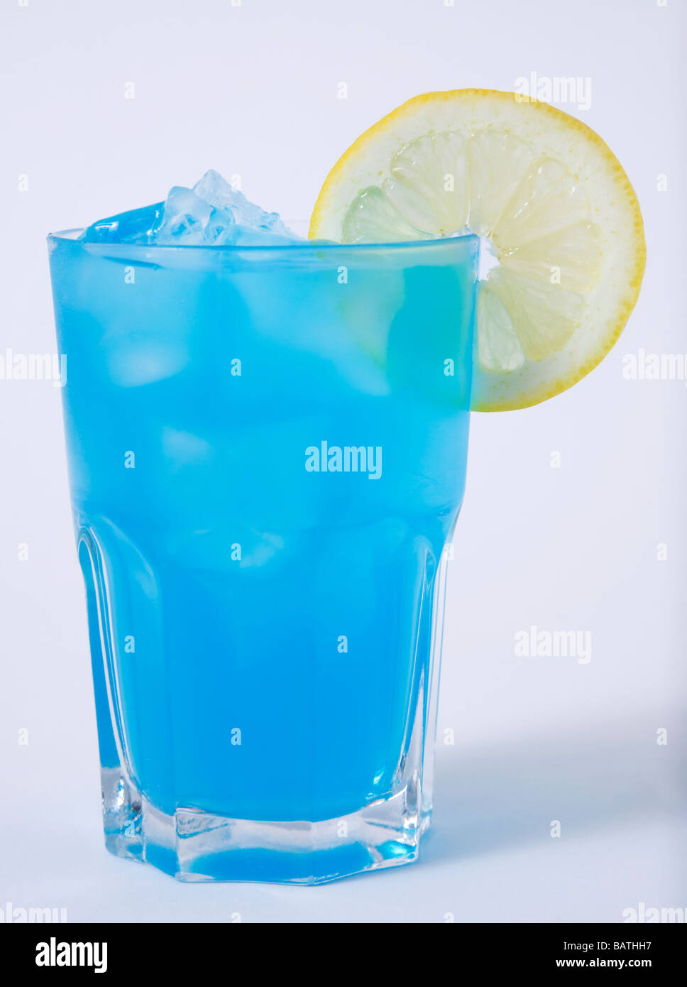 cocktail blue "blue lagoon" Curacao Stock Photo