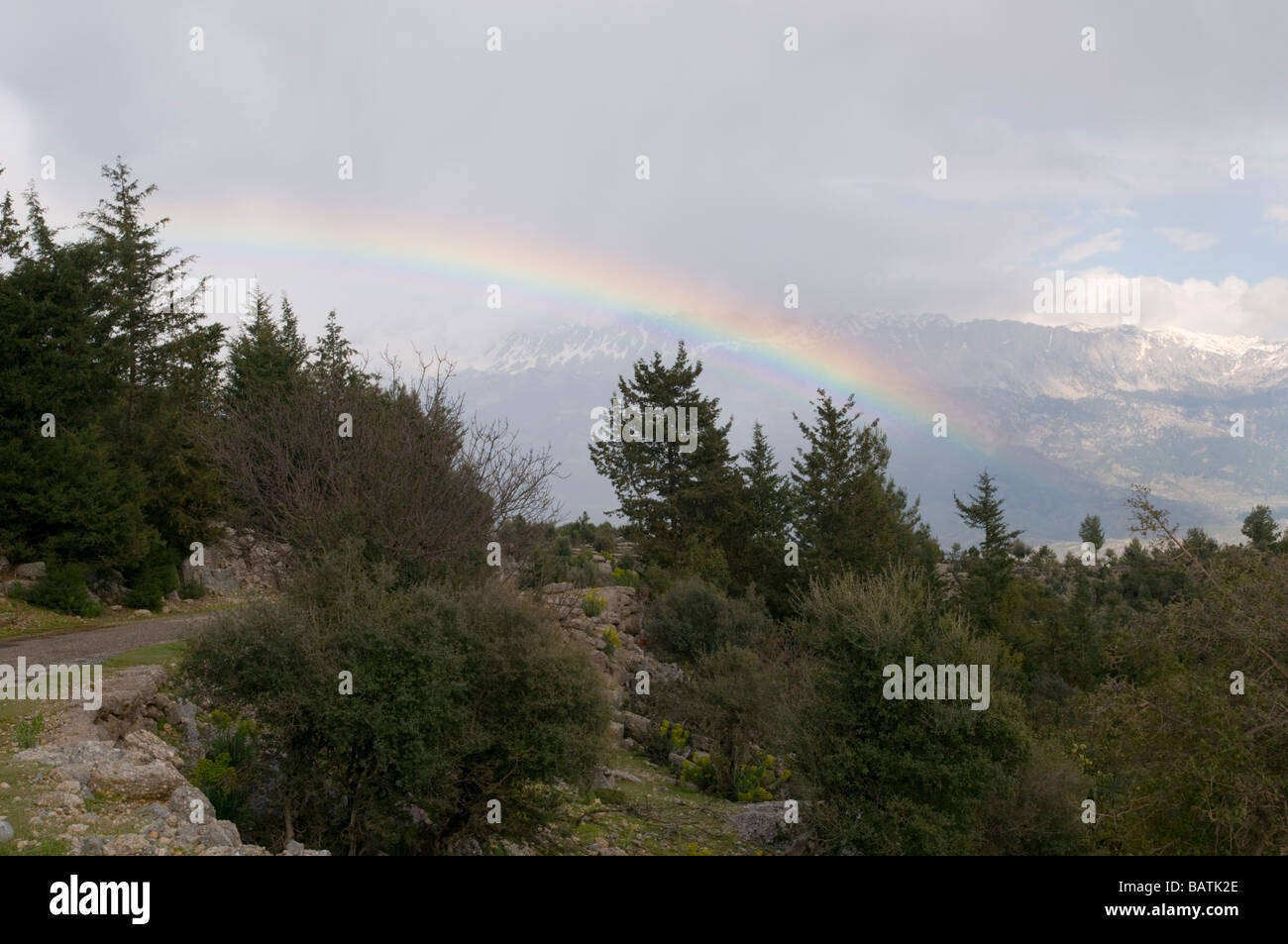 Turkey Antalya Koprulu River Canyon A rainbow Stock Photo