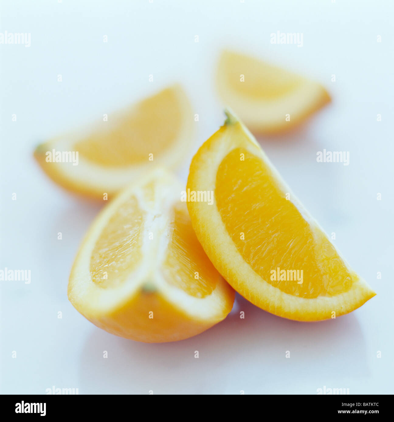 Orange slices. Oranges (Citrussinensis) are rich in vitamin C, needed