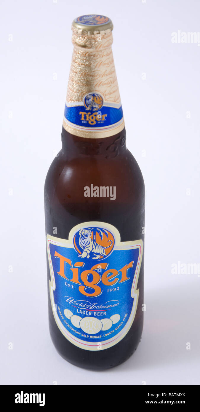 'tiger beer' 'tiger lager' tiger bottle Stock Photo