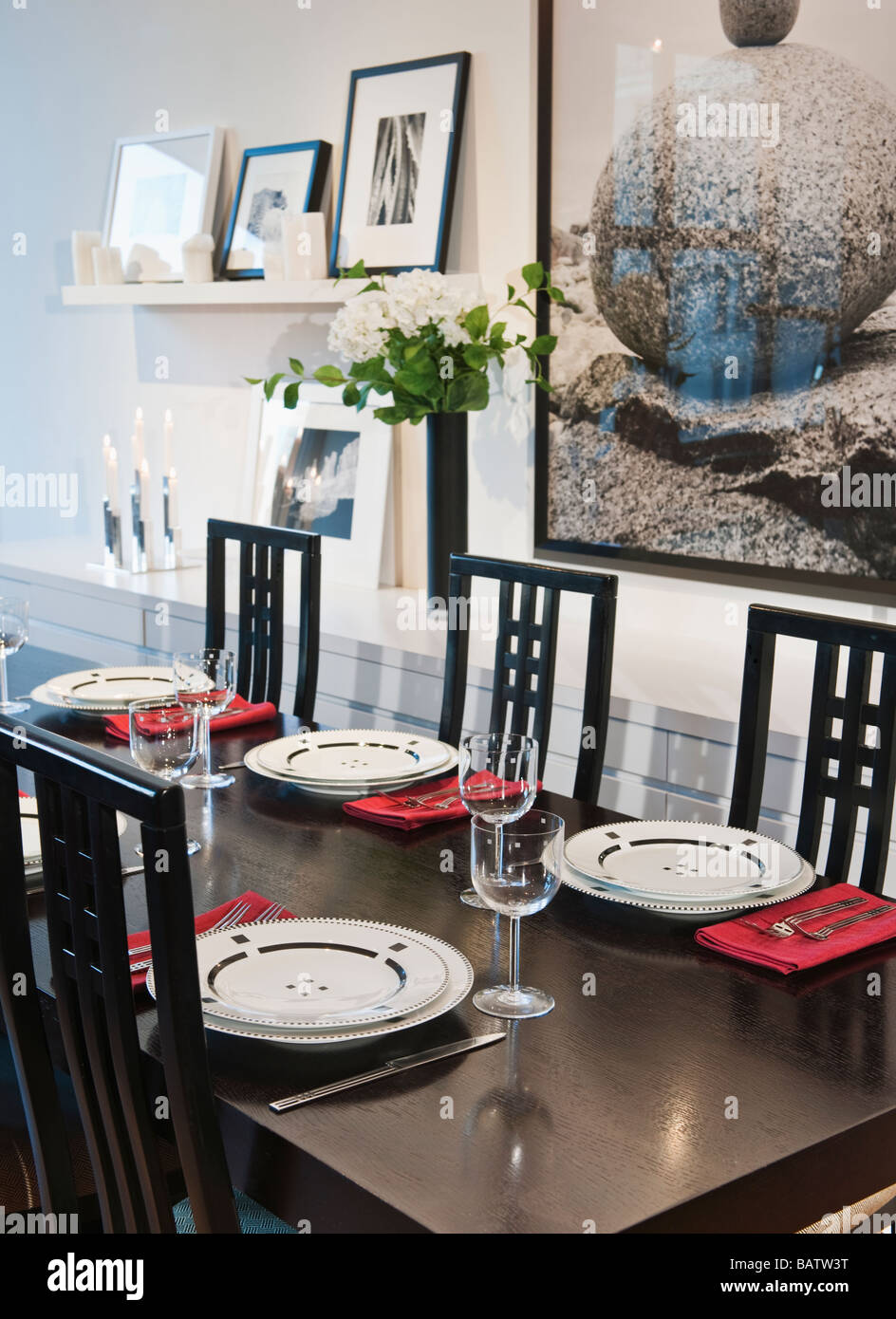 Table setting in dining room Stock Photo - Alamy