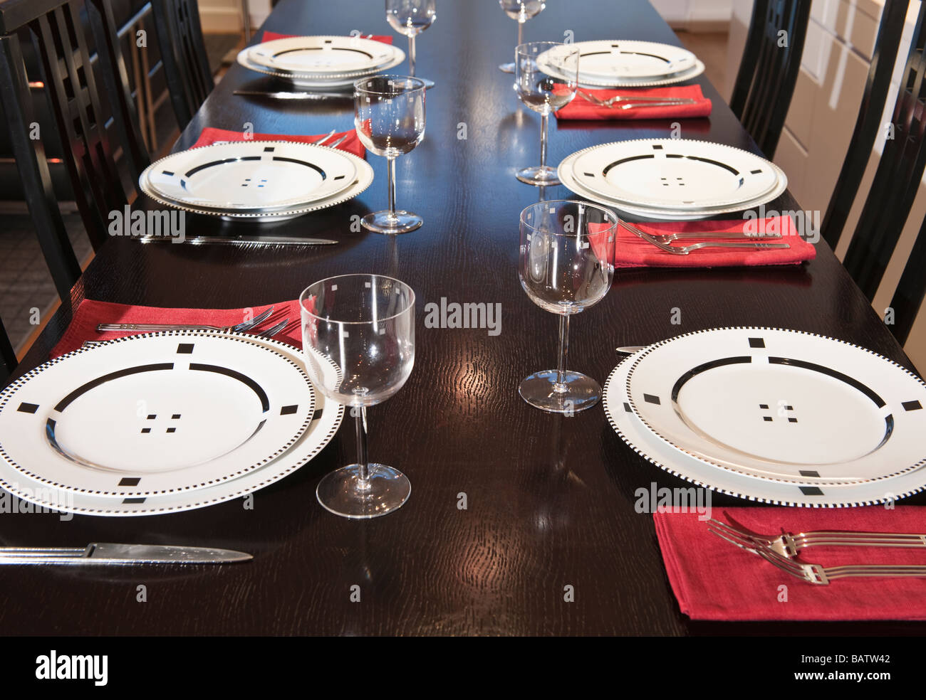 Table setting in dining room Stock Photo - Alamy