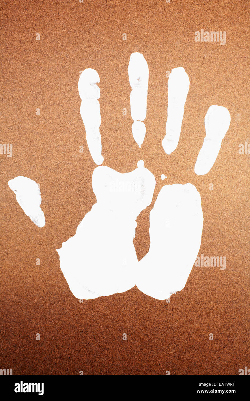 Outline of human hand Stock Photo