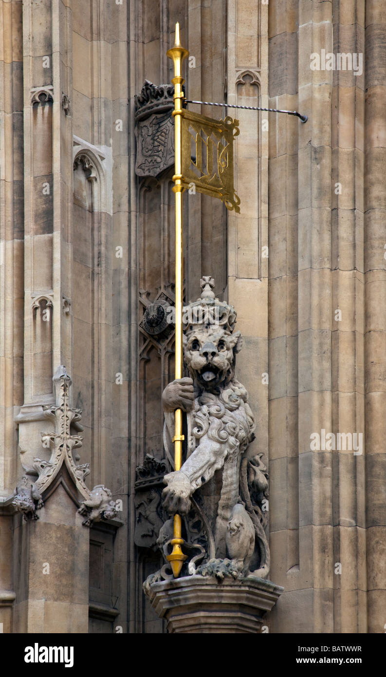 Lion Rampant at Queens Gate, Palace of Westminster, London, England Stock Photo