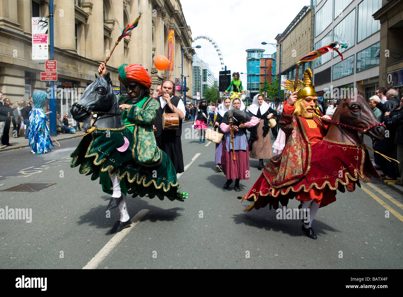 The Spanish festival parade in Manchester UK Stock Photo