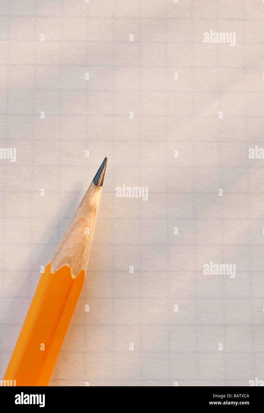 Pencil on sheet of paper Stock Photo - Alamy