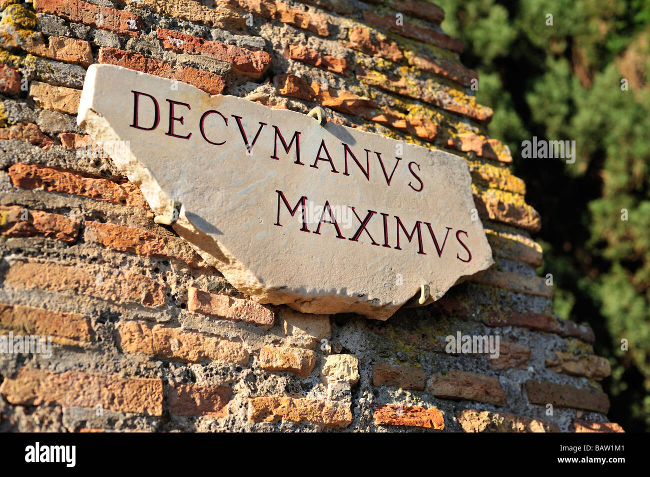 Decumanus Maximus, Ostia Antica, Province of Rome, Lazio, Italy Stock Photo