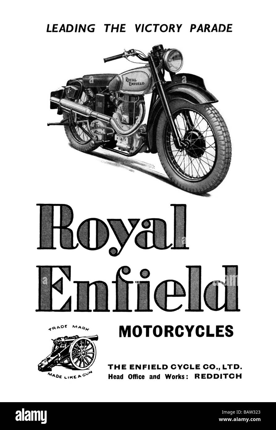 Royal Enfield Motorcycles: Leading the Victory Parade Stock Photo