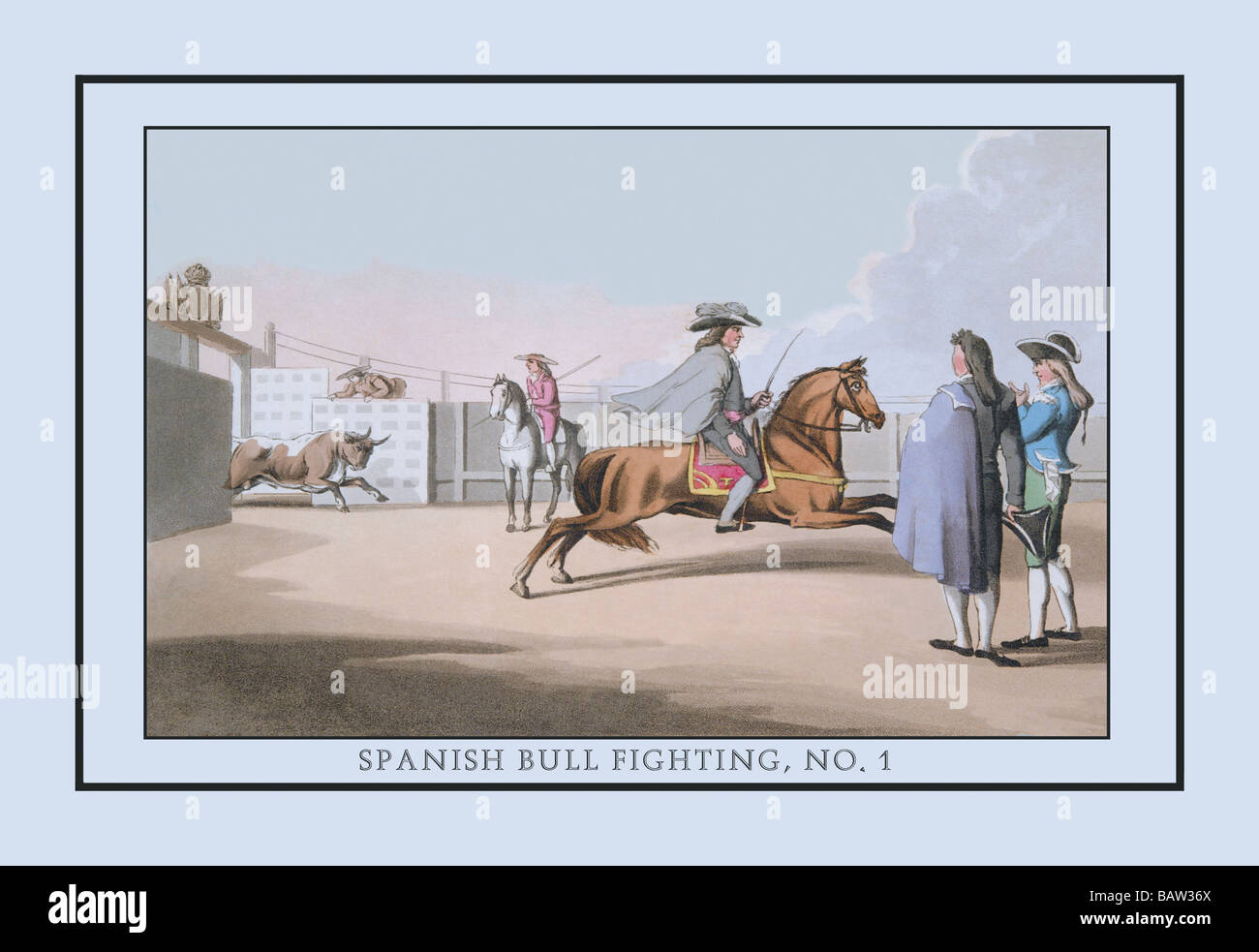 Spanish Bullfighting,No. 1: First Appearance of the Bull Stock Photo