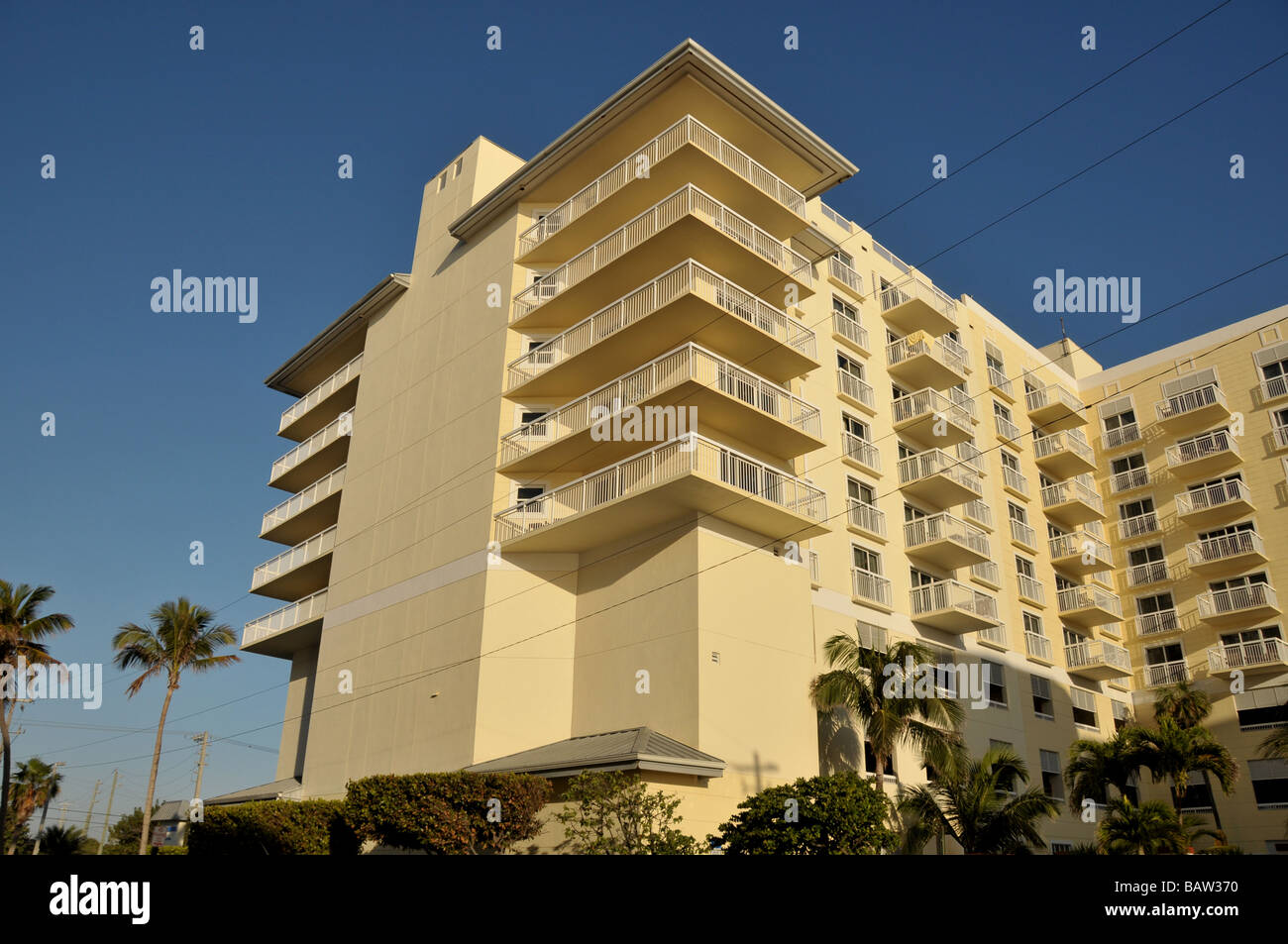 Luxury condominium building in Florida, USA. Stock Photo