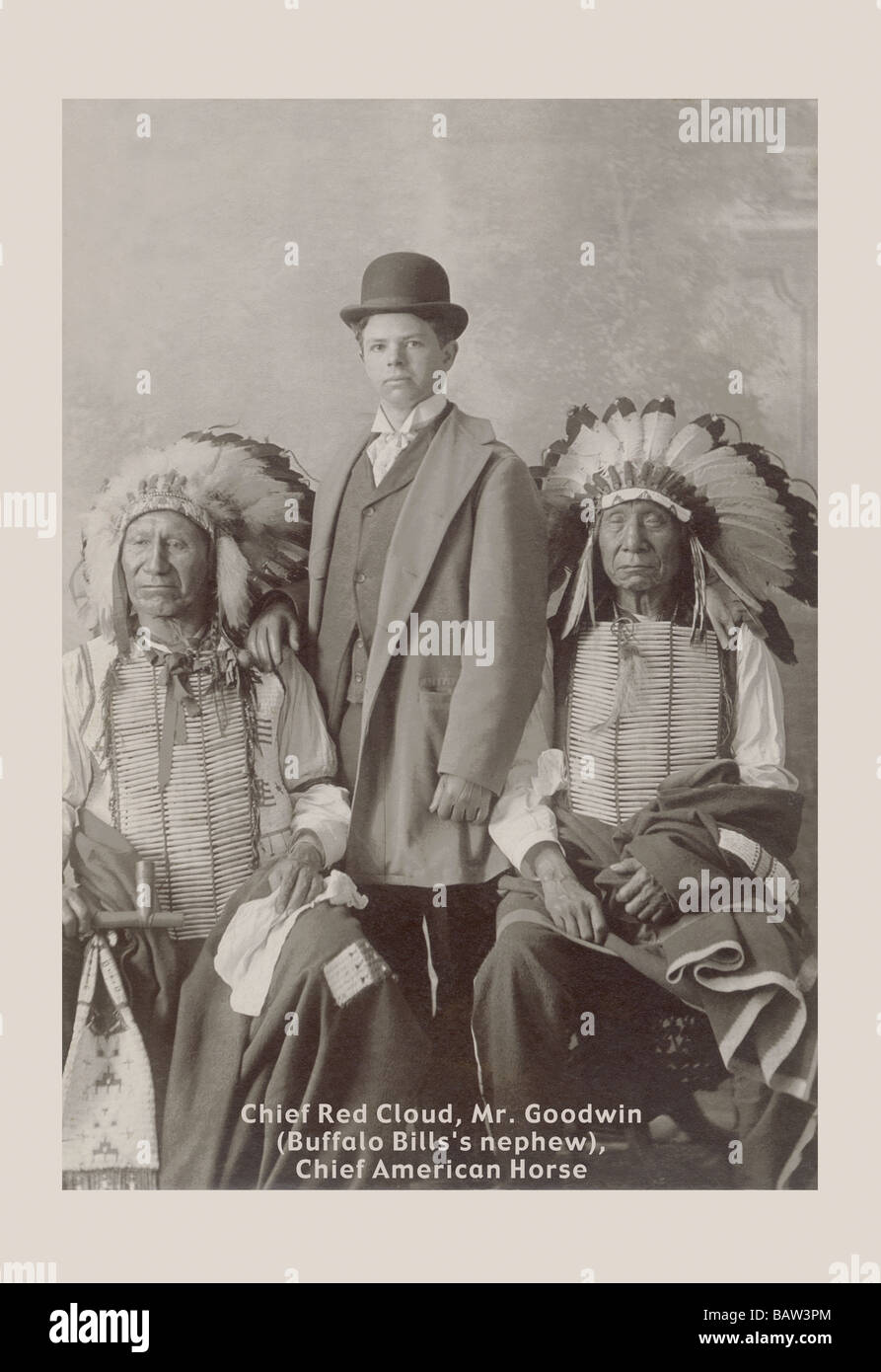 Chief Red Cloud,Mr. Goodwin,and Chief American Horse Stock Photo