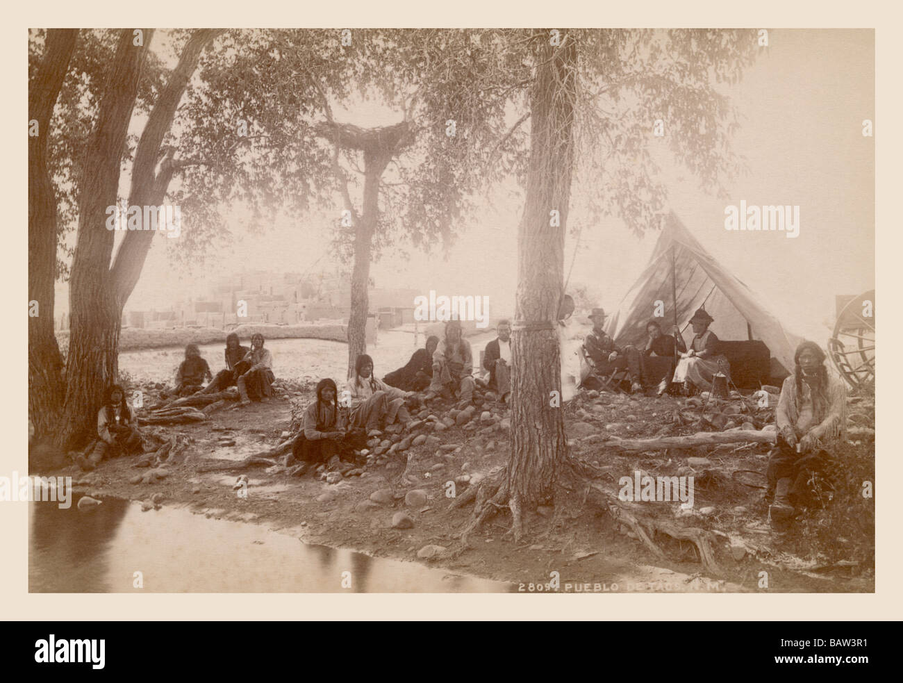 Pueblo Indians at Taos, New Mexico Stock Photo