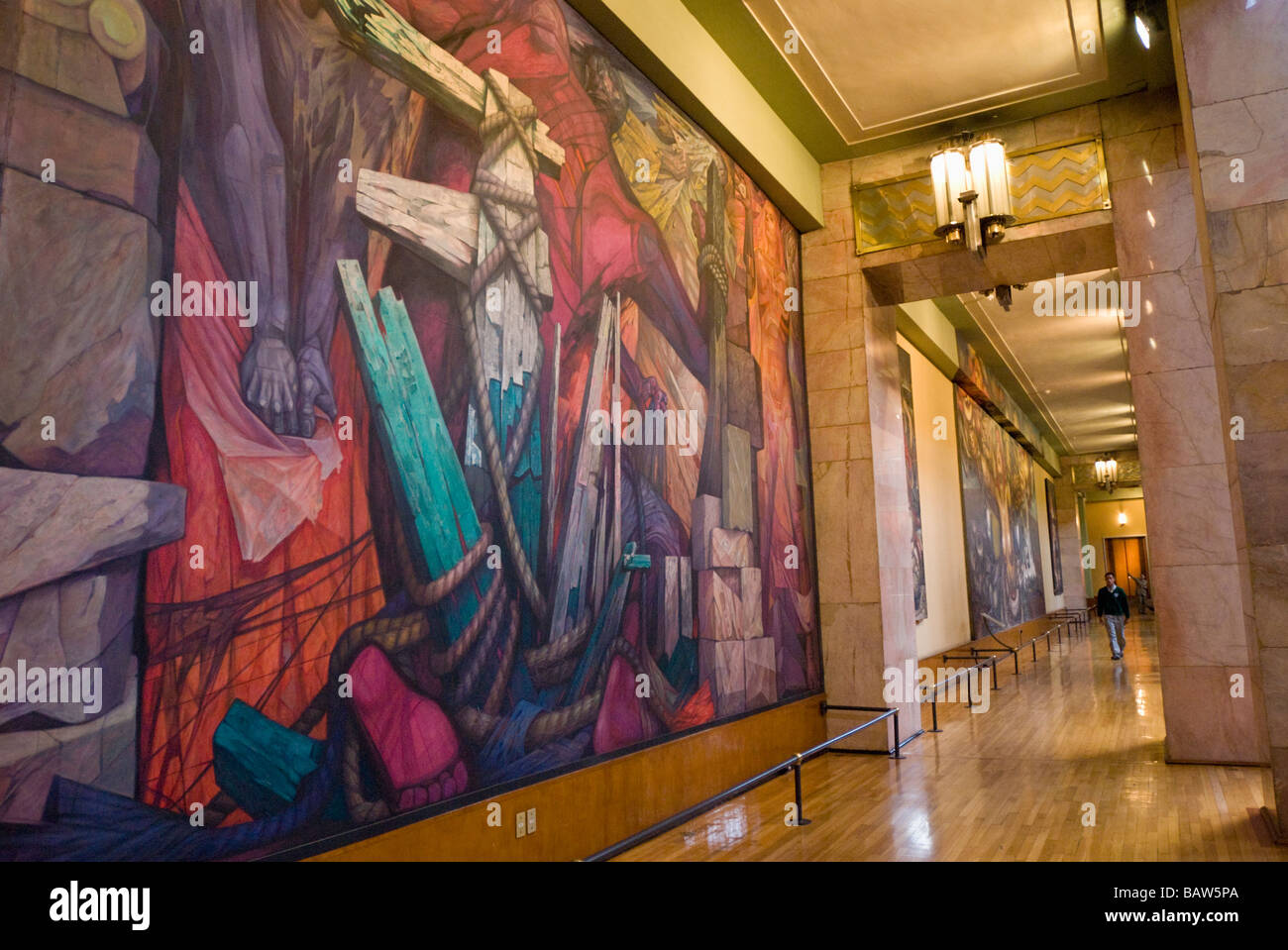 Palacio de Bellas Artes in Mexico City. Interior murals in art museum.  Jorge Gonzalez Camarena mural Stock Photo - Alamy