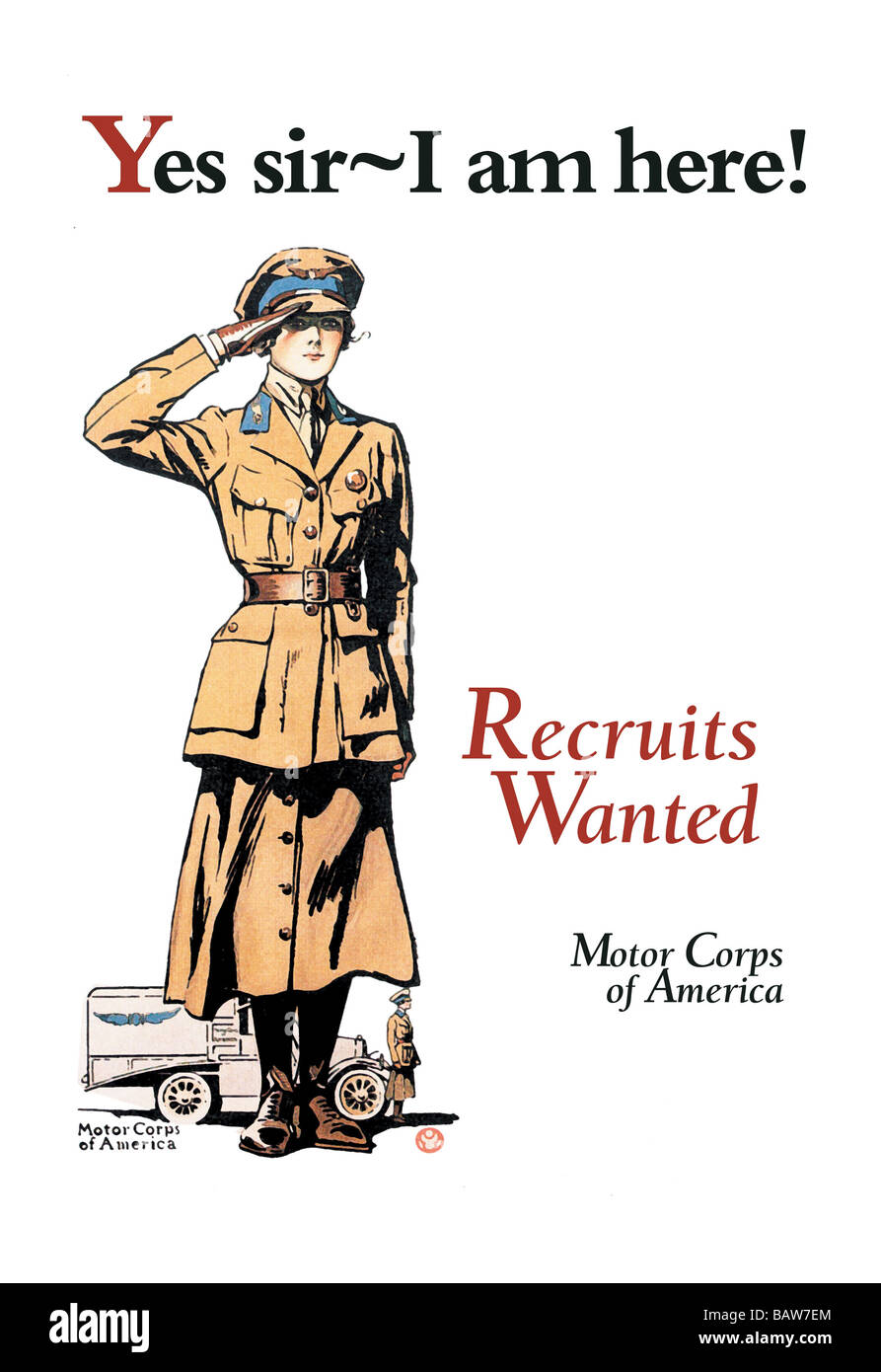 Recruits Wanted: Motor Corps of America Stock Photo