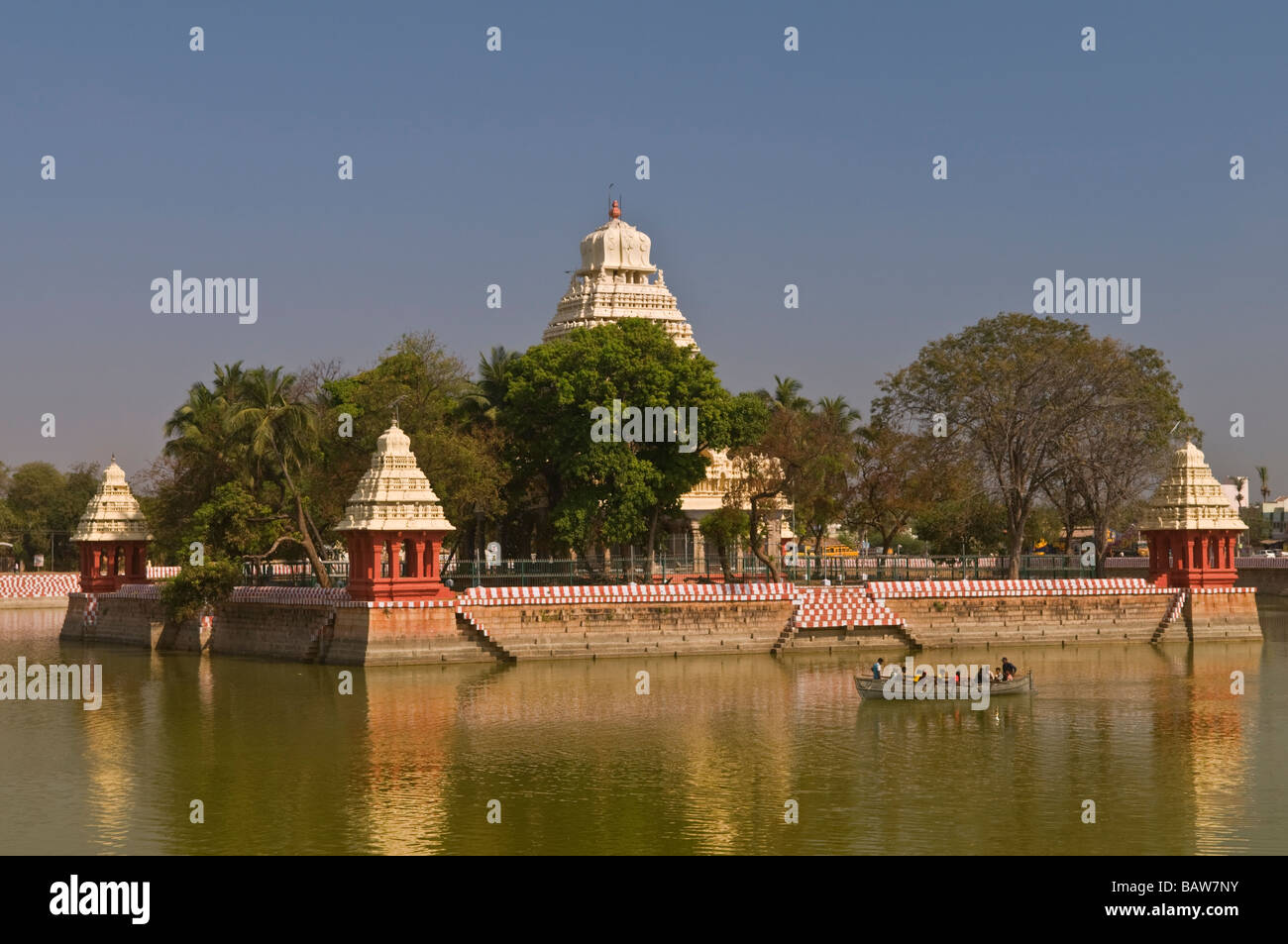 Mariammam Teppakulam Tank and shrine Madurai Tamil Nadu India Stock
