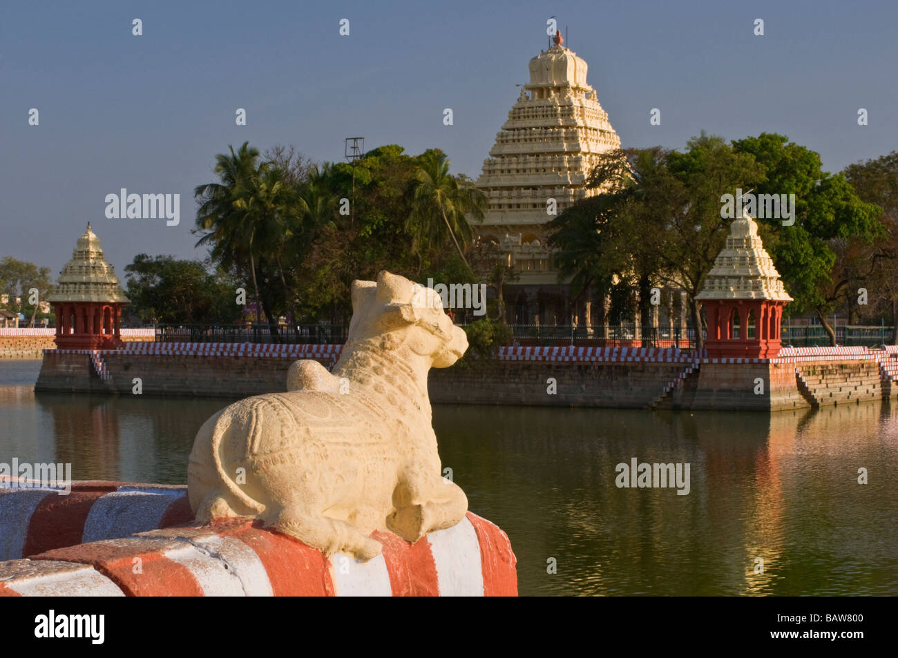 Mariammam Teppakulam Tank and shrine Madurai Tamil Nadu India Stock