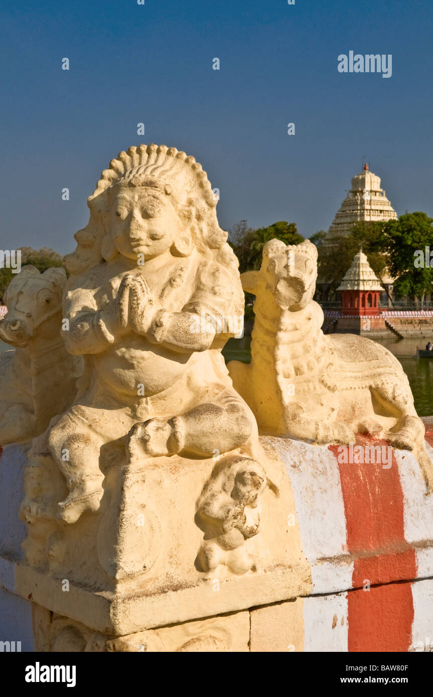 Mariammam Teppakulam Tank and shrine Madurai Tamil Nadu India Stock