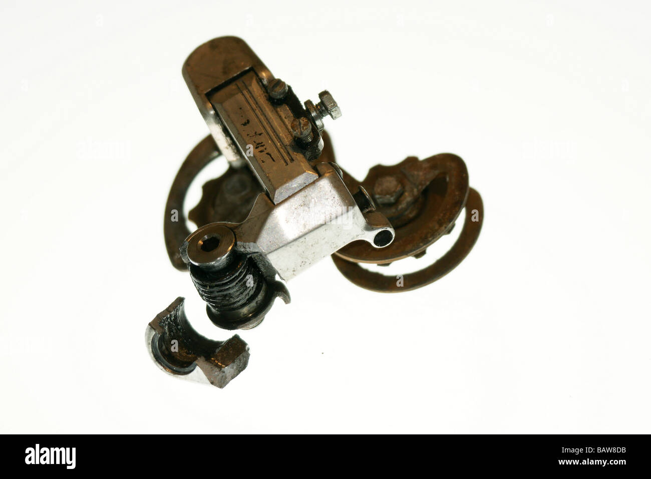 Broken bicycle gear shift Stock Photo Alamy