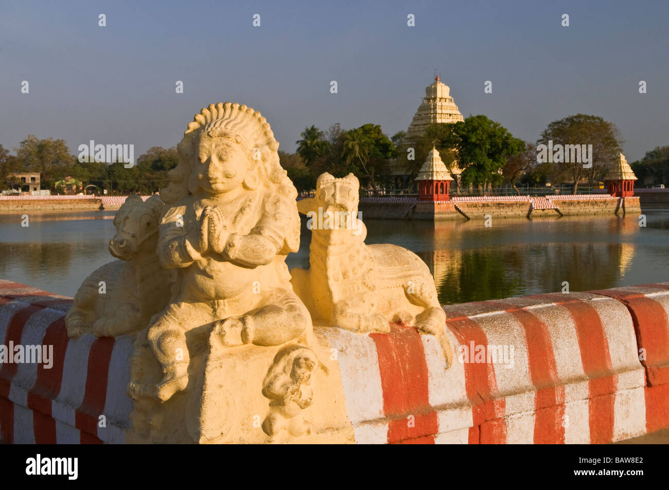 Mariammam Teppakulam Tank and shrine Madurai Tamil Nadu India Stock