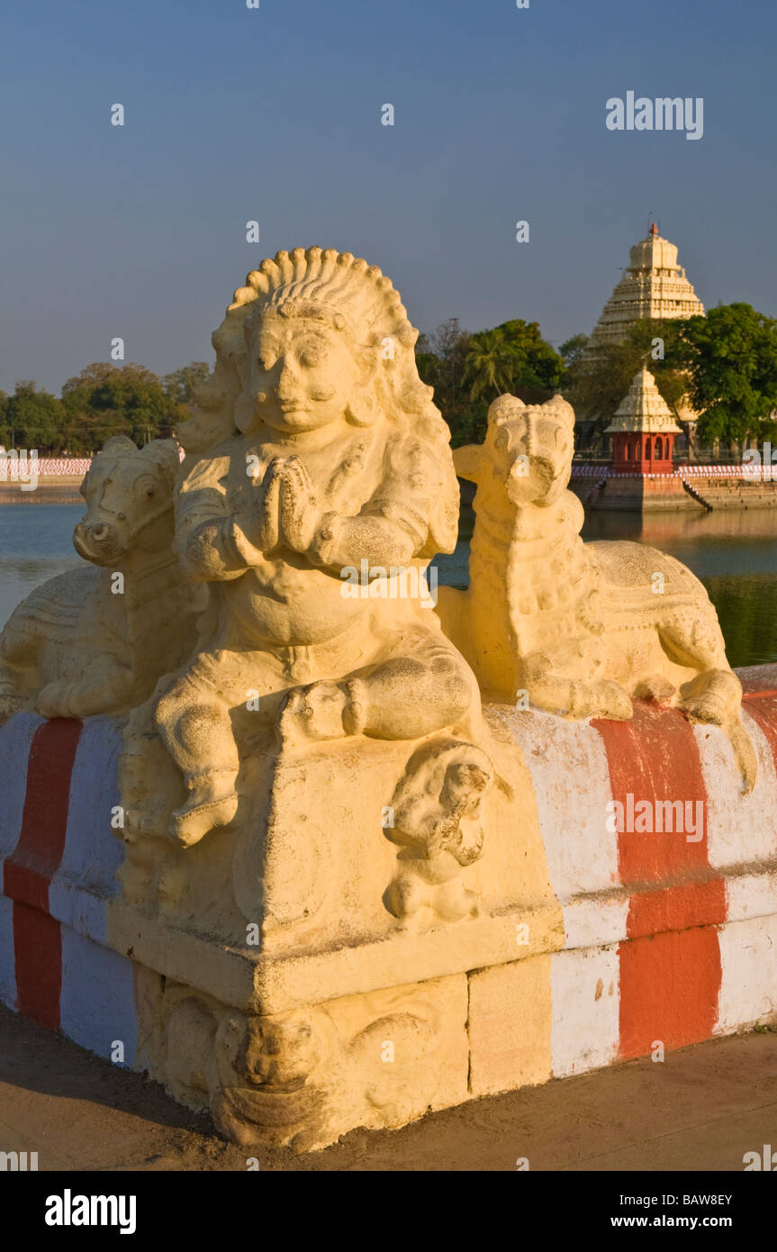 Mariammam Teppakulam Tank and shrine Madurai Tamil Nadu India Stock