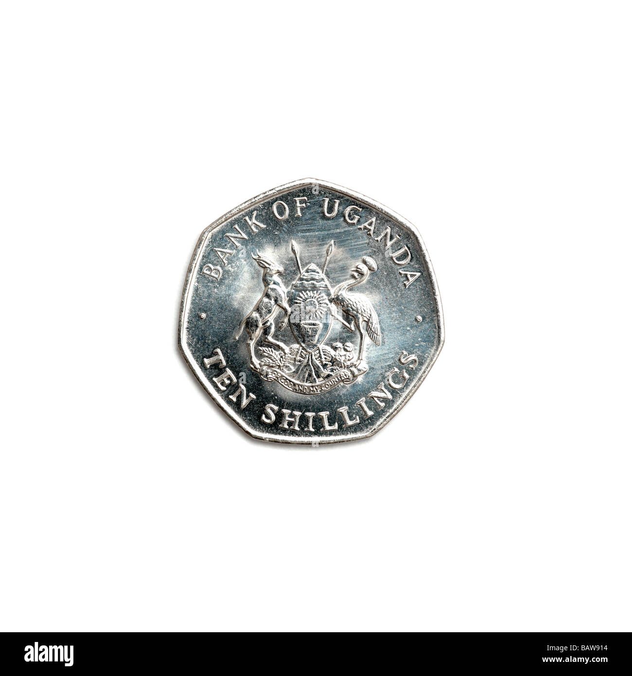 Ugandan Ten Shillings Coin Stock Photo