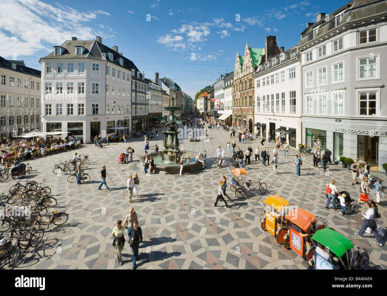 Stroget, Copenhagen, Denmark; Pedestrian street Stock Photo -