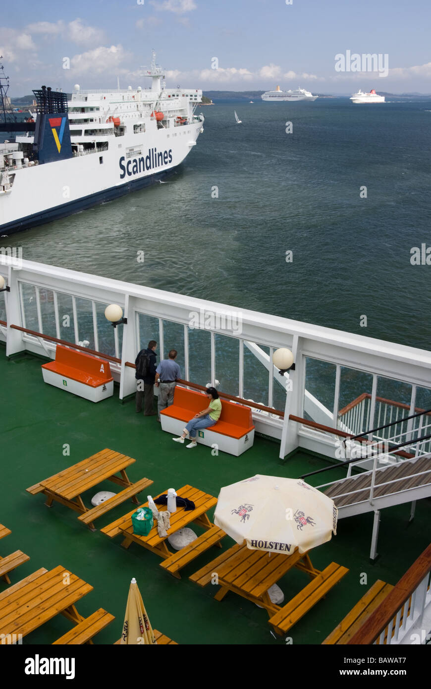 Ferries near Nynäshamn port, Sweden, Scandinavia, Europe Stock Photo