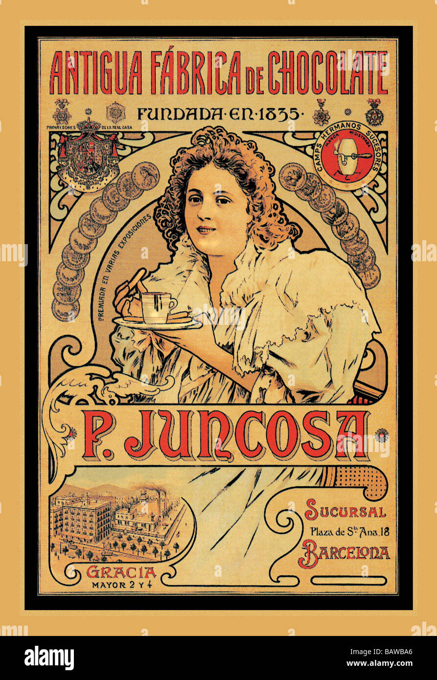 Antigua Fabrica de Chocolate P. Juncosa Stock Photo Alamy