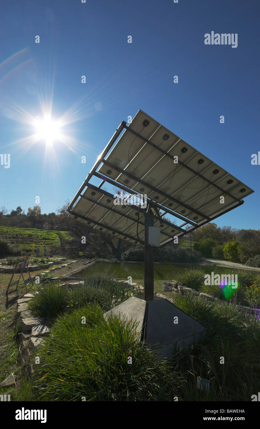 Photovoltaic solar tracker Stock Photo