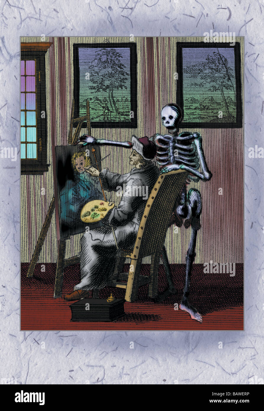 Death Visits a Painter Stock Photo