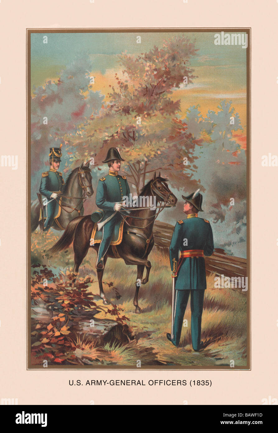 U.S. Army Officers,1835 Stock Photo - Alamy