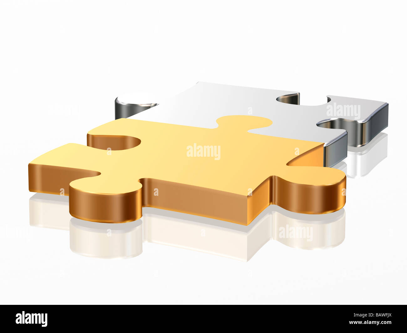 chrome puzzle pieces Stock Photo Alamy