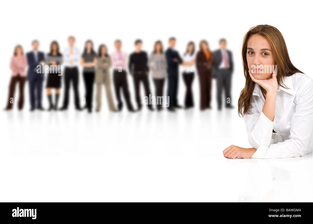 business woman leading a team Stock Photo - Alamy